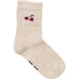 Minymo Light Taupe Socks With Lettuce Hem 2-Pack