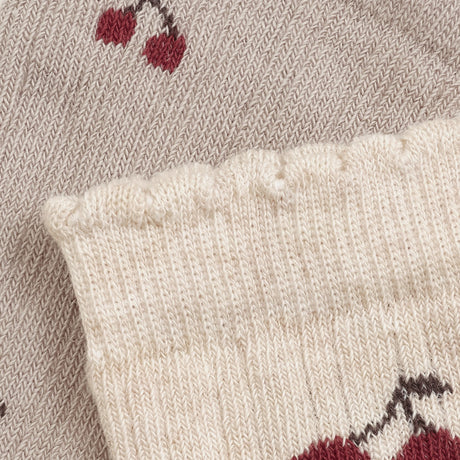 Minymo Light Taupe Socks With Lettuce Hem 2-Pack