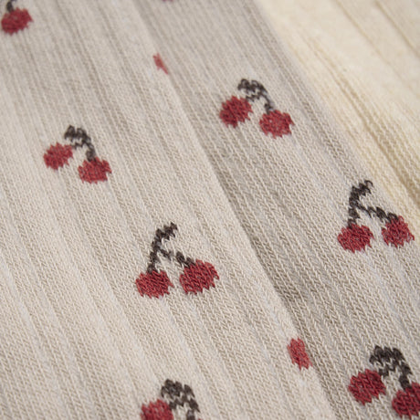 Minymo Light Taupe Tights With Pattern 2-Pack