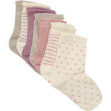 Minymo Ash Rose Socks With Pattern 7-Pack