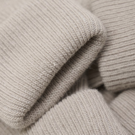 Minymo Light Taupe Baby Rib Sock With Fold 2-Pack