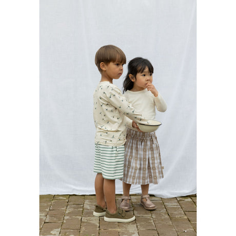 Petit Piao Turquise /Dark Off White Shorts Modal Striped