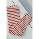 Petit Piao Light Berry/Dark Off White Leggings Modal Striped