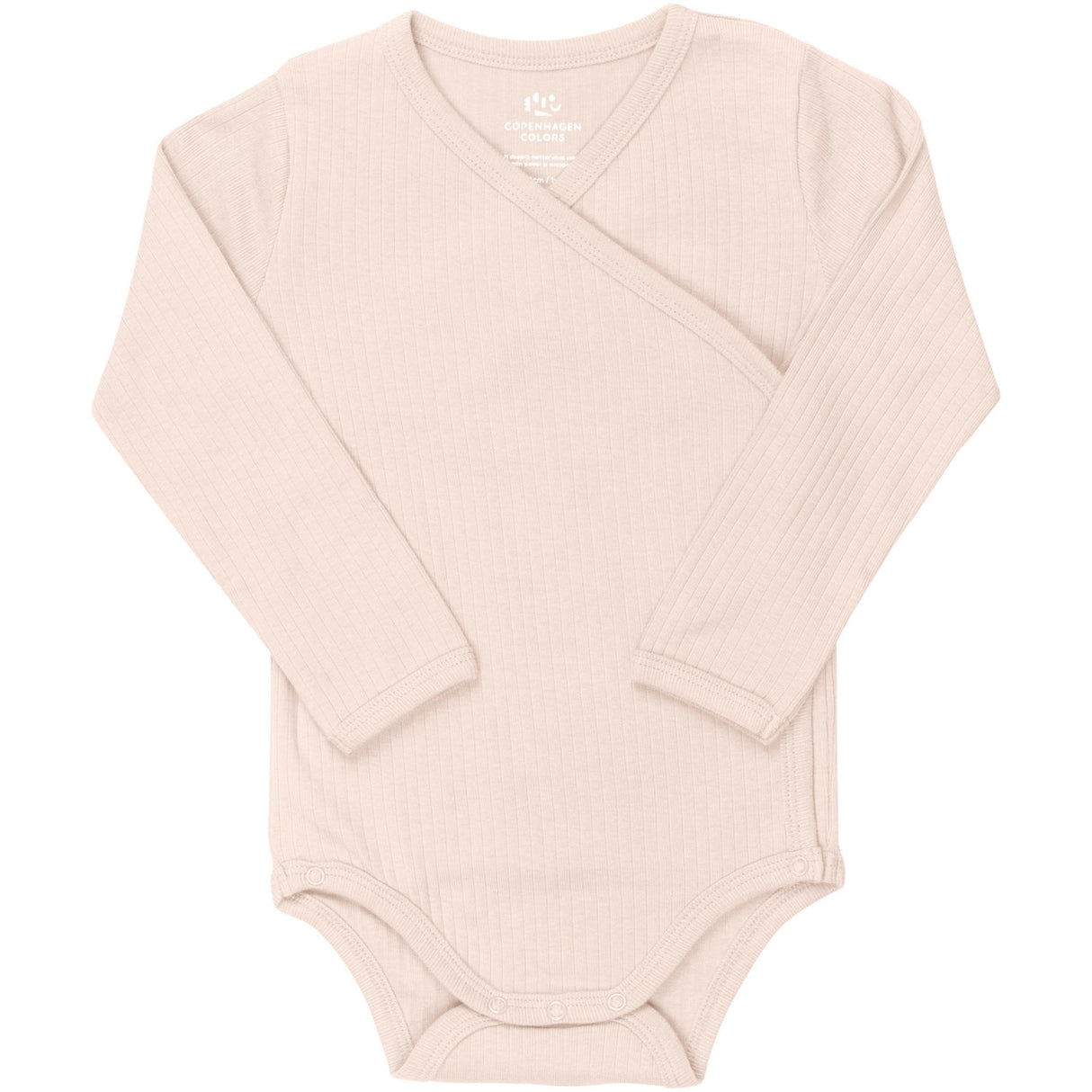 COPENHAGEN COLORS Soft Pink Baby Rib Jersey Body Crossover W. Longsleeve