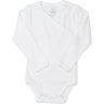 COPENHAGEN COLORS White Baby Rib Jersey Body Crossover W. Longsleeve