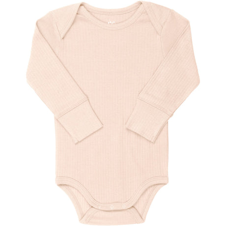 COPENHAGEN COLORS Soft Pink Rib Jersey Long Sleeve Body