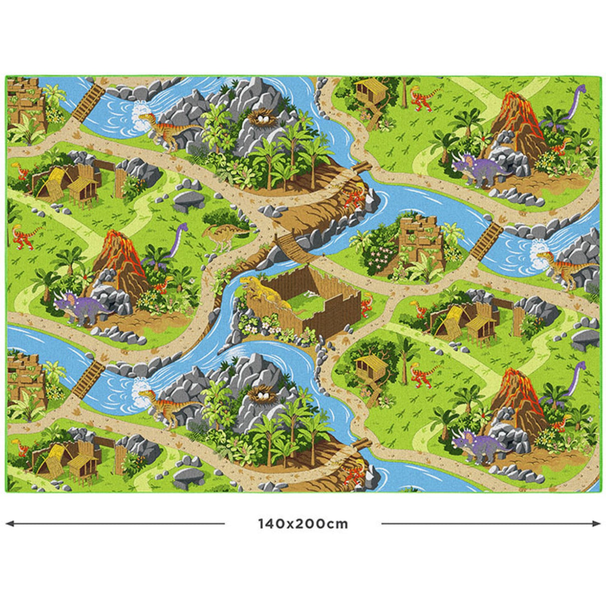 Rebel Roads Dino World Carpet - 140 X 200 Cm