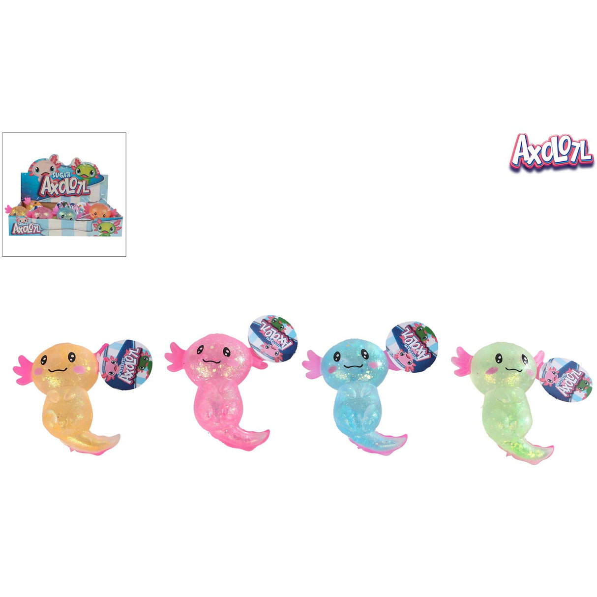 Trend Toys Axolotl Sugar Squeeze Animal 4 Asst. CDU