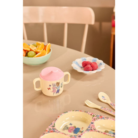 Rice Nathalie Lété Theme Pink Melamine 2 Handle Baby Cup
