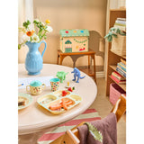 Rice Fun Fair Print Mint Melamine Kids 4 Room Plate