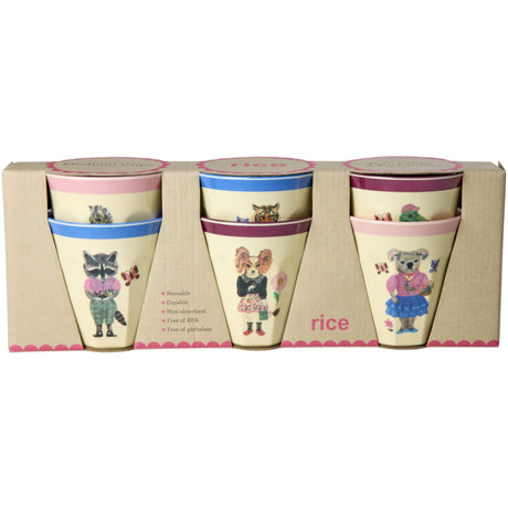 Rice Nathalie Lété Theme Melamine Cups Medium 6 Pack
