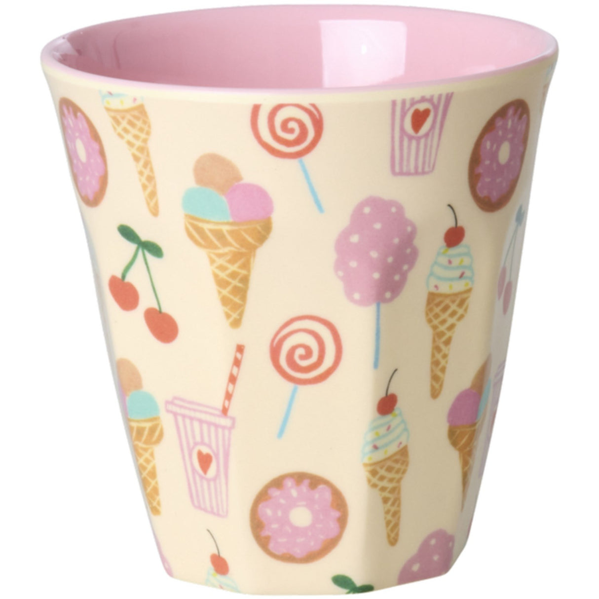 Rice Fun Fair Print Pink Melamine Cups Small 6 Pack