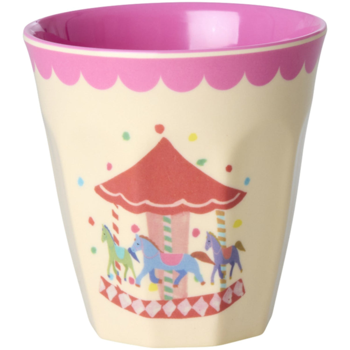 Rice Fun Fair Print Pink Melamine Cups Small 6 Pack