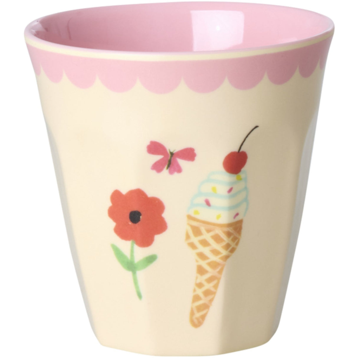 Rice Fun Fair Print Pink Melamine Cups Small 6 Pack