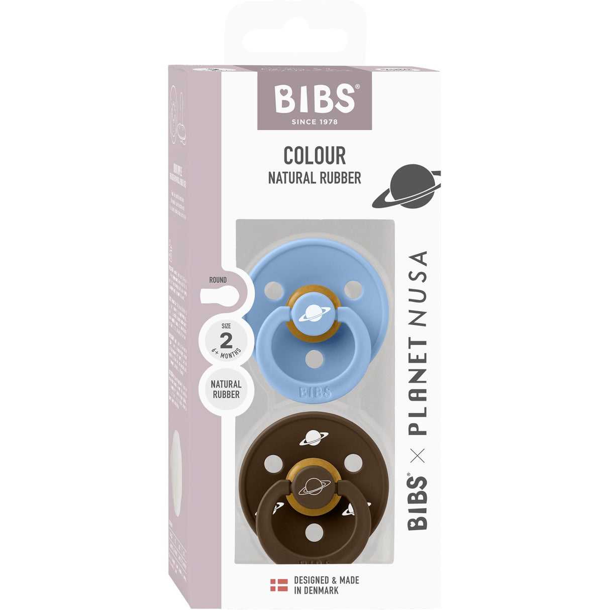 Bibs X Planet Nusa Sky Blue Mix Pacifier Colour Latex 2-Pack Size 2