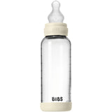 Bibs Ivory Glass Baby Bottle Round Silicone Medium Flow