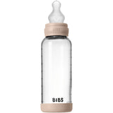 Bibs Blush Glass Baby Bottle Round Silicone Medium Flow