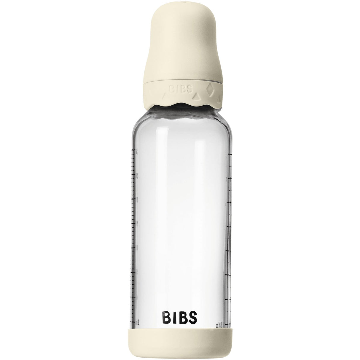 Bibs Ivory Glass Boheme Baby Bottle Round Latex Medium Flow