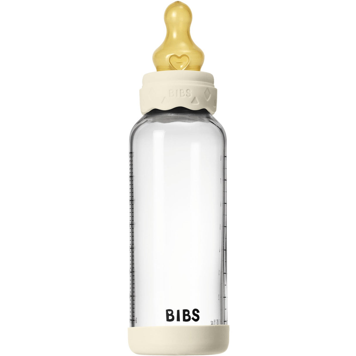 Bibs Ivory Glass Boheme Baby Bottle Round Latex Medium Flow