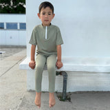 Petit Crabe Olive Max Half Zip Uv-Swim Shirt S/S