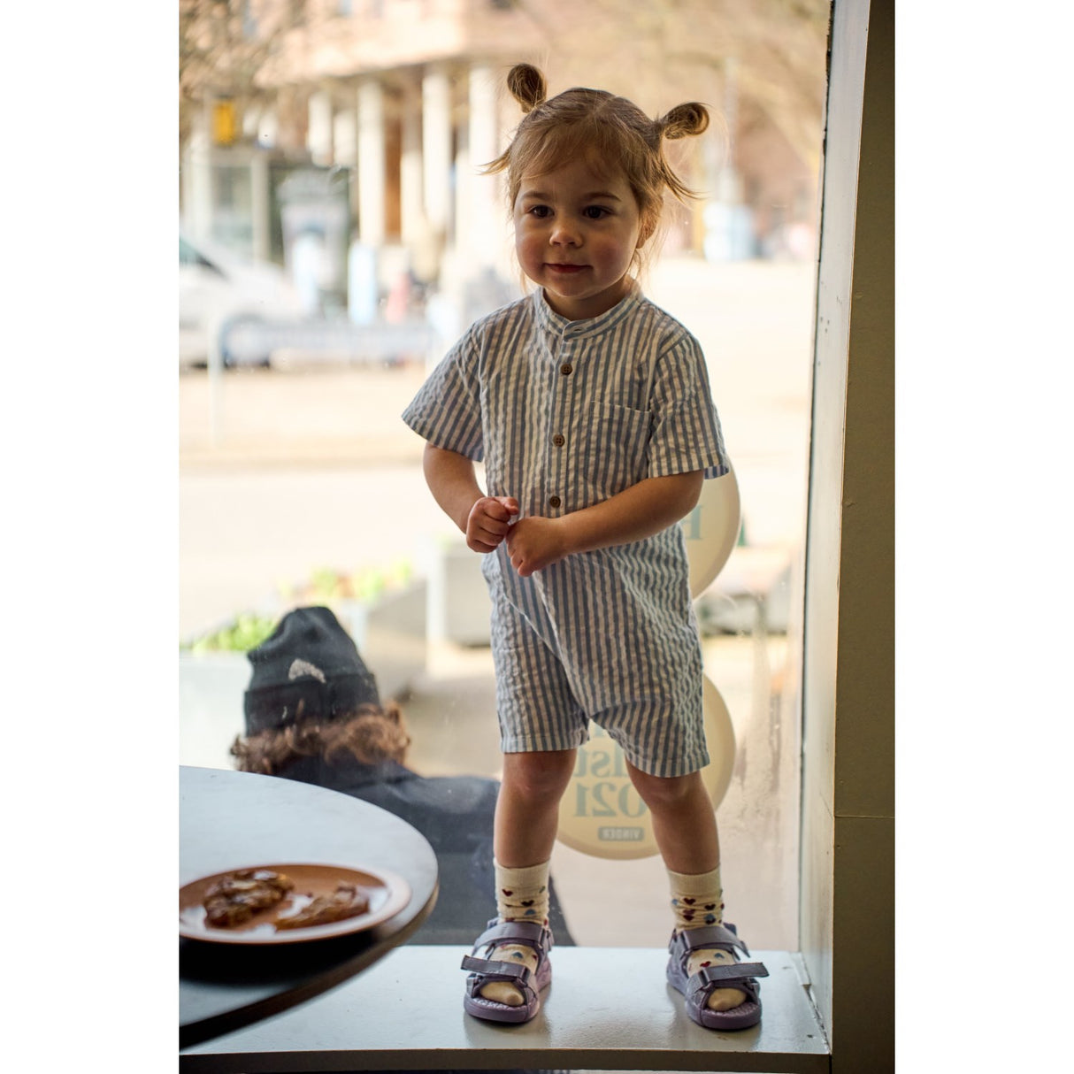 THE NEW Siblings X Luksusbaby Blue Fog Striped Ojo Shirt