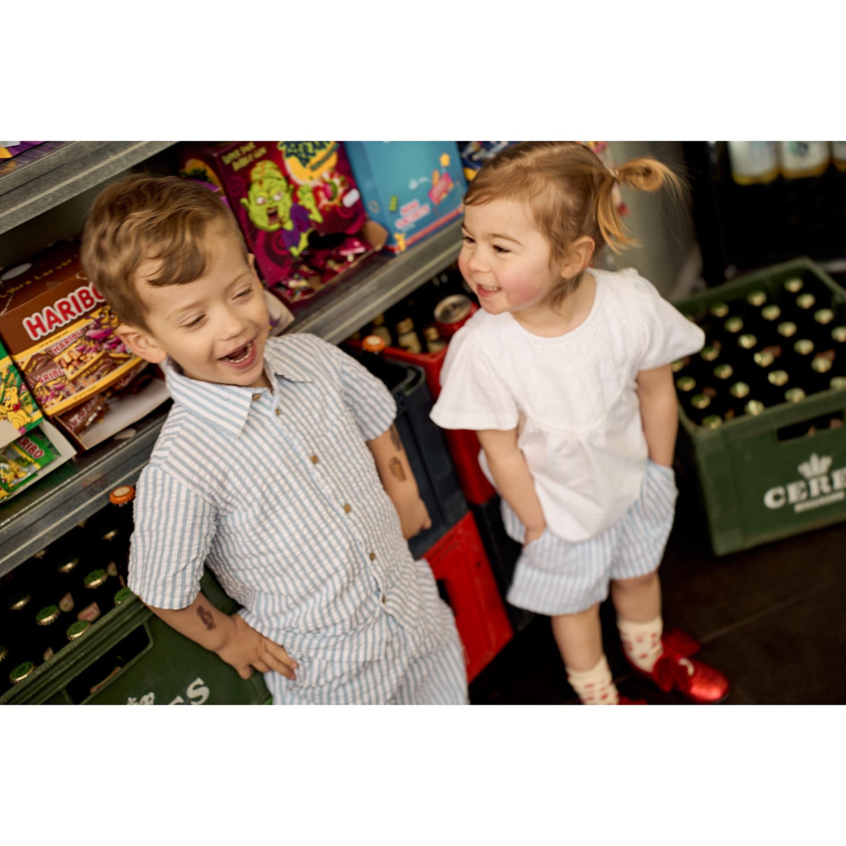 THE NEW Siblings X Luksusbaby Blue Fog Striped Ojo Shirt