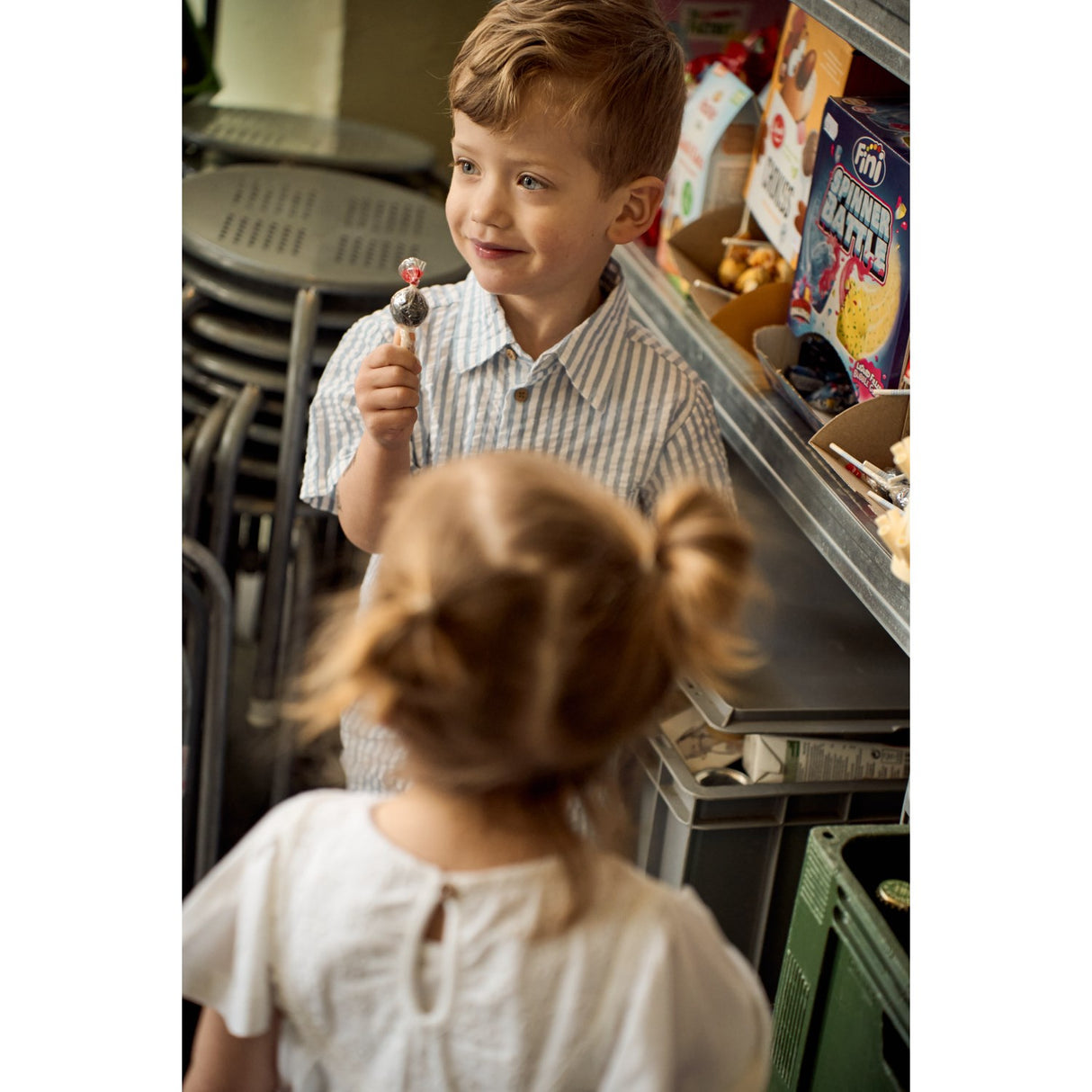 THE NEW Siblings X Luksusbaby Blue Fog Striped Ojo Shirt