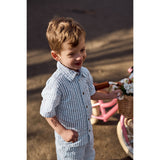 THE NEW Siblings X Luksusbaby Blue Fog Striped Ojo Shorts