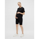 Mama;licious Black Mlsally Solid T-Shirt & Shorts Set Noos