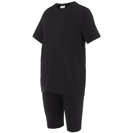 Mama;licious Black Mlsally Solid T-Shirt & Shorts Set Noos