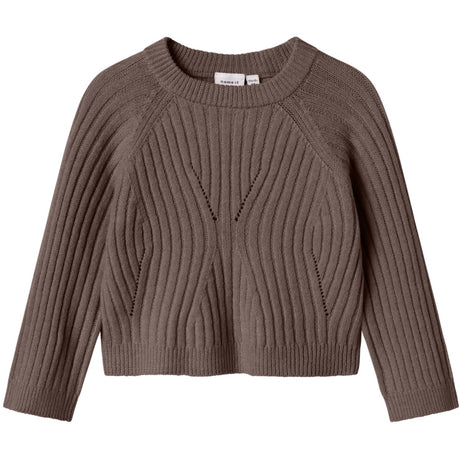 Name It Coffee Quartz Nmfrikine Ls Short Knit Pullover Pb
