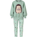 Name It Gossamer Green Nmfvalona Ls Long Rlx Sweat Set Unb