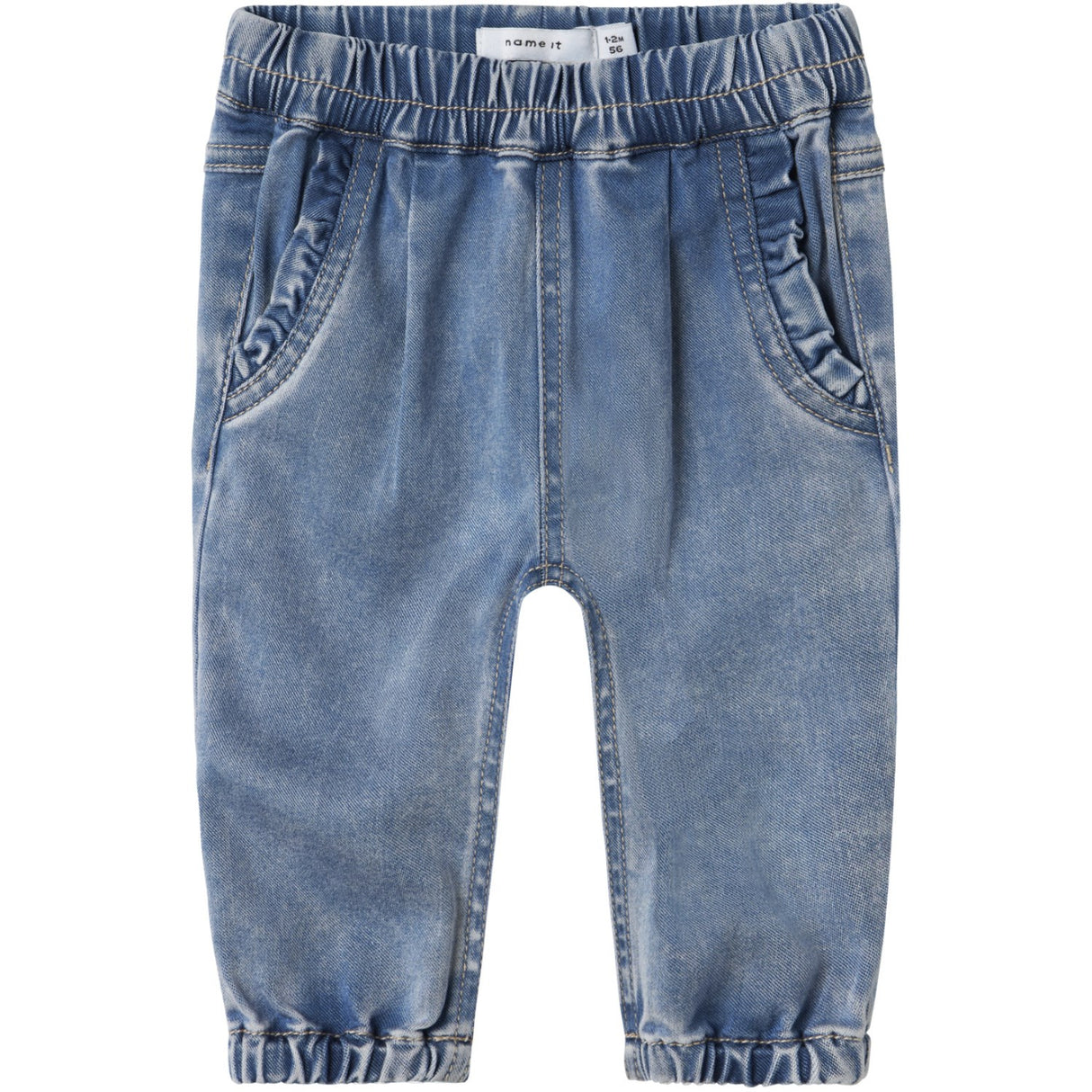 Name It Medium Blue Denim Nbfrose R Frill Jeans 1550-To Noos