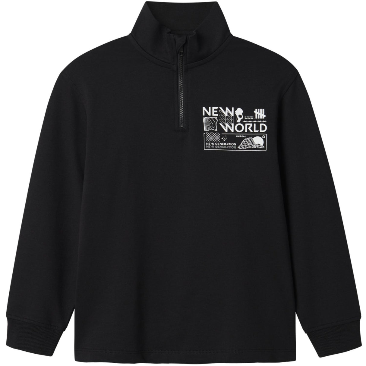 Name It Black Nkmkimba Ls Nreg Half Zip Sweat Unb