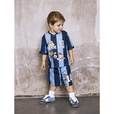 Name It Dusty Blue Nmmjakari Paw Nreg Long Poly Shorts Cplg