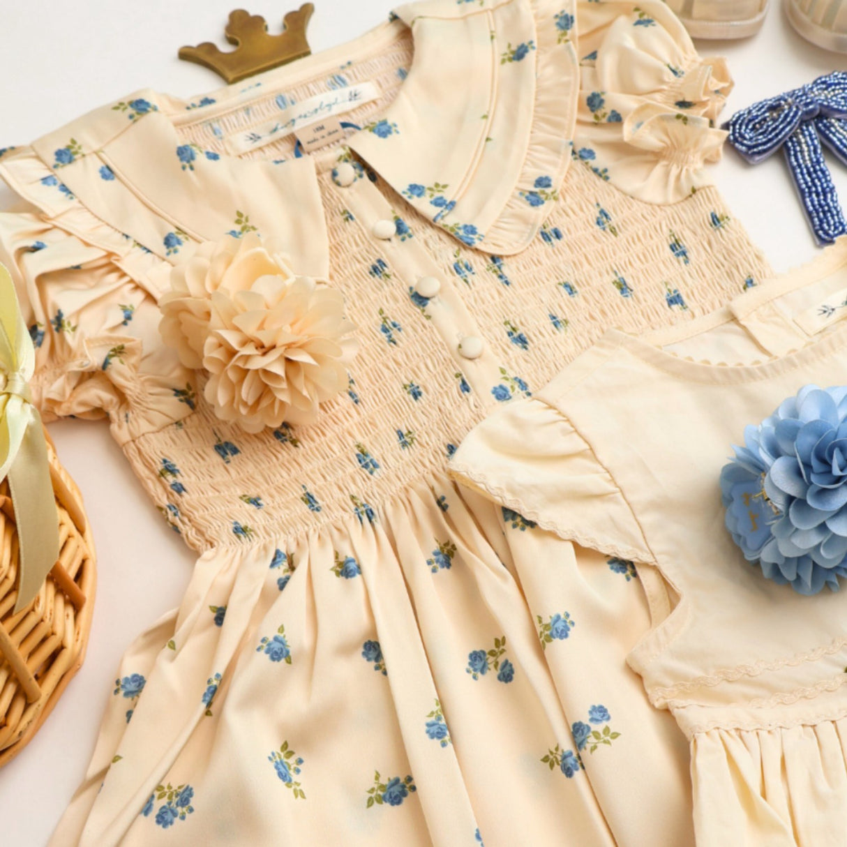 Konges Sløjd Rosa Bleu Celebration Sheeny Smock Dress