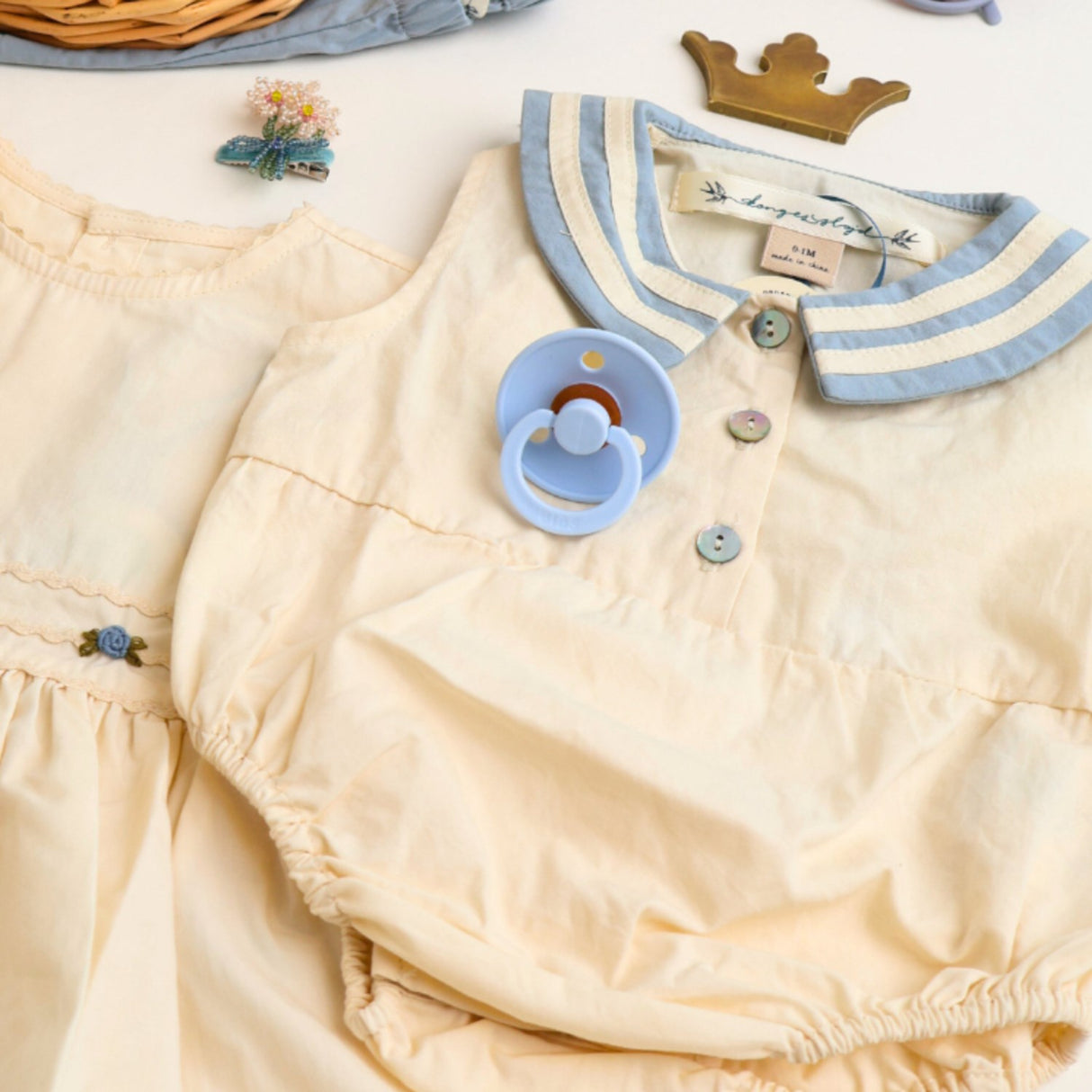 Konges Sløjd Ashley Blue Celebration Sailor Romper GOTS