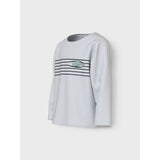 Name It Bright White Croco Lines Nmmvagno Ls Loose Top