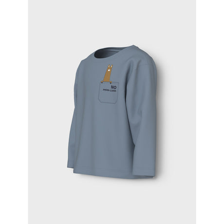 Name It Dusty Blue Llama Pocket Nmmvagno Ls Loose Top