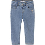 Name It Medium Blue Denim Bow Embroidery Nmfbella Mom Emb Jeans 1224-Sm Noos