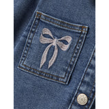 Name It Medium Blue Denim Bow Embroidery Nmfdevi Dnm Emb Jacket 1224-Sm K