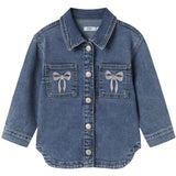 Name It Medium Blue Denim Bow Embroidery Nmfdevi Dnm Emb Jacket 1224-Sm K