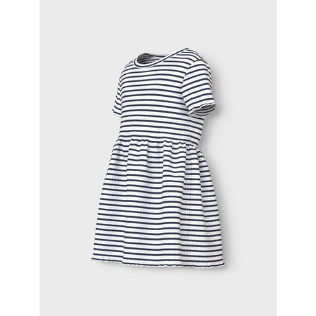 Name It Bright White Blue Nmfvemma Ss Dress