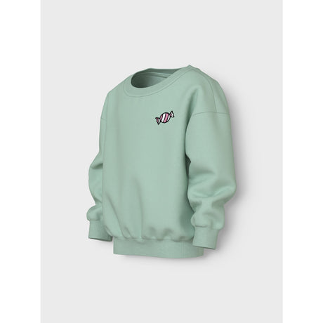 Name It Gossamer Green Candy Nmfvallene Ls Rlx Sweat Unb