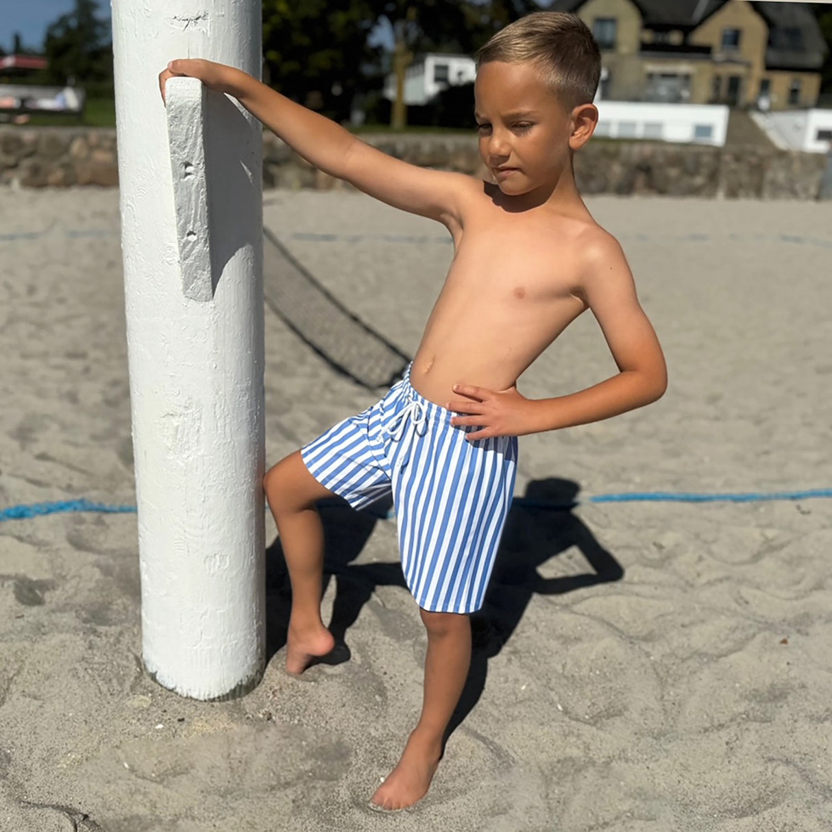 Petit Crabe Vertical Stripes Alex Swim Shorts