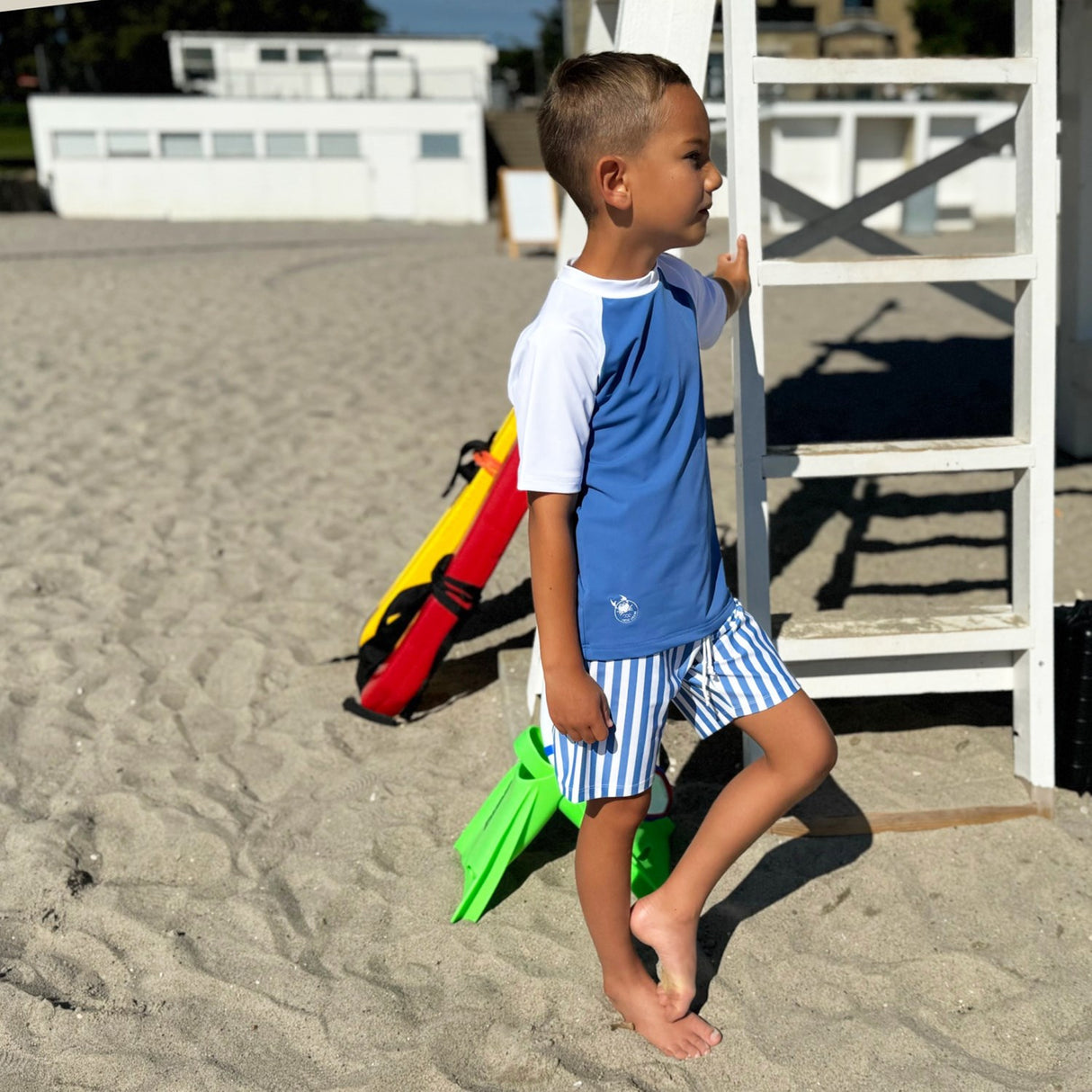 Petit Crabe Vertical Stripes Alex Swim Shorts