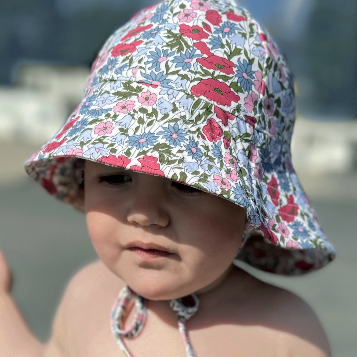 Petit Crabe Poppy & Daisy P Frey Sun hat - Made With Liberty© Fabric