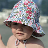 Petit Crabe Poppy & Daisy P Frey Sun hat - Made With Liberty© Fabric