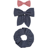 Copenhagen Colors Navy Check Combi Check Hair Accssories 3-Pack