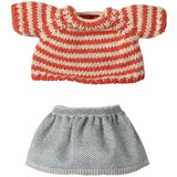 Maileg Knitted Sweater And Skirt, Big Sister Mouse